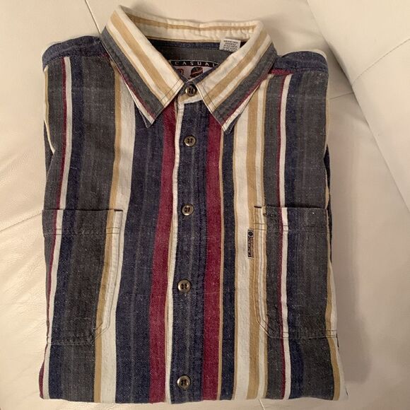 Ferruche Casual Basics Cotton Striped Men’s Shirt Size XXL - Picture 1 of 10